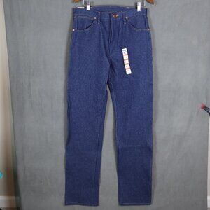 Wrangler 13MWZ Jeans Mens 32x36 Blue Raw Rigid Indigo Cowboy Cut Western Denim